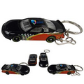 3"x1-1/4"x3/4" Nascar Diecast Keychain With Side Racing Graphics and Full Color Logo